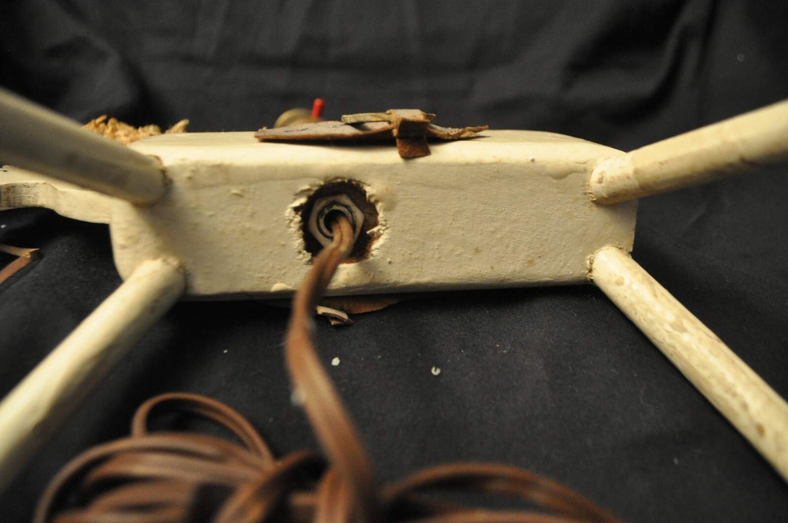 Wood White Horse / Pony Lamp Vintage / Antique w/ Leather Saddle