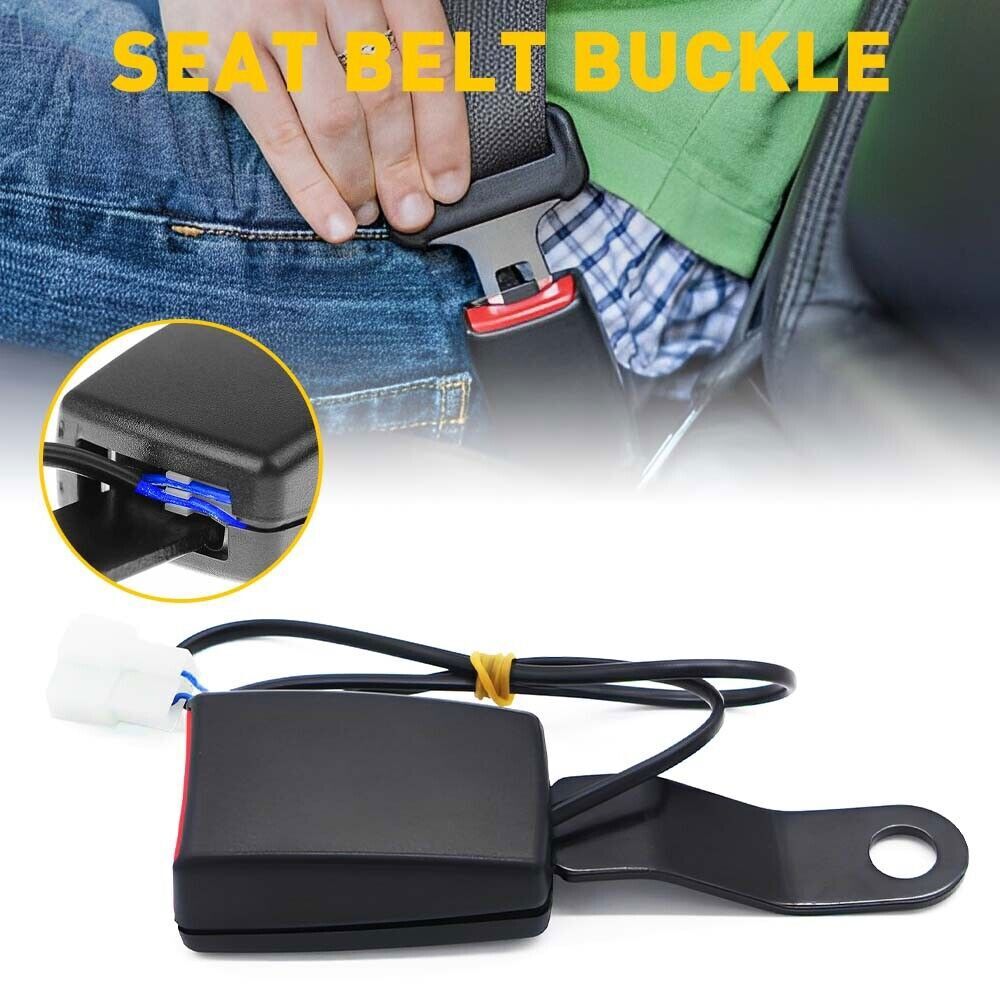 NEW Car Front Seat Belt Buckle Padding Socket Plug Connector with Warning Cable