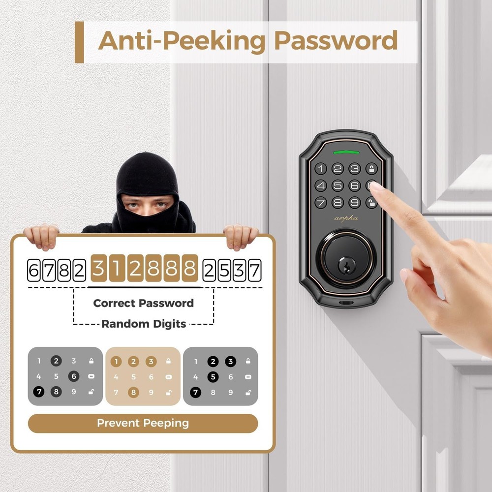 ARPHA Wi-fi Smart Keypad Lock--Black