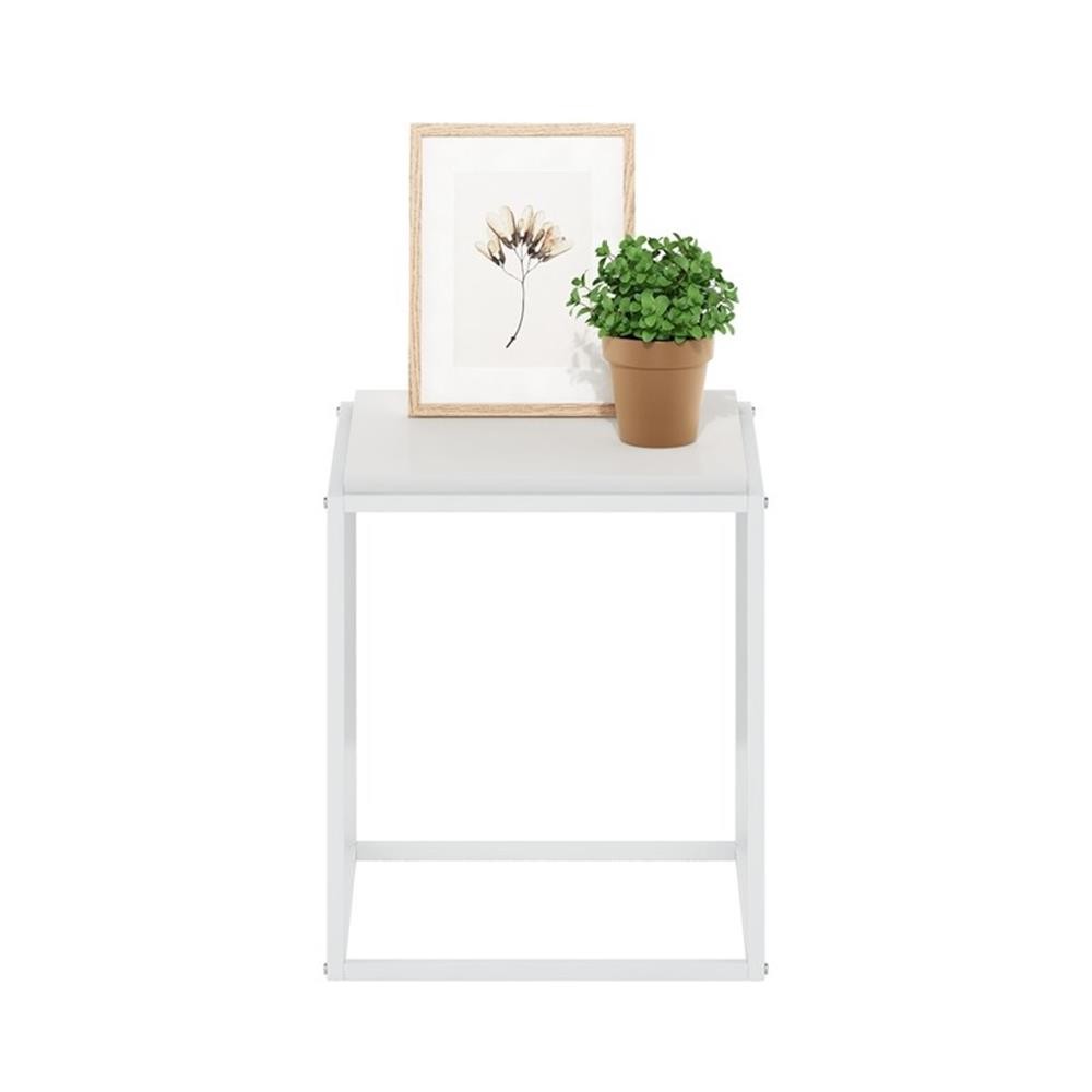 Pemberly Row Modern Stackable Shelf in 1-Tier in Solid White