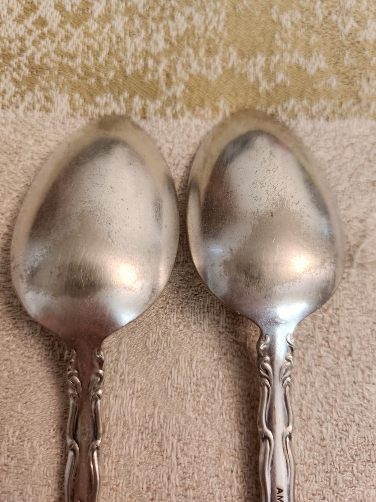 Set Of 2 Teaspoons Dresden 1911 Silver Flatware Silverware
