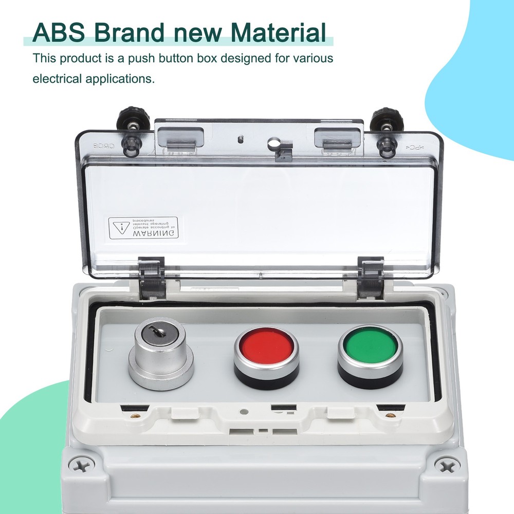 IP67 Push Button Box ABS Green Button Lock Button Selector Switch