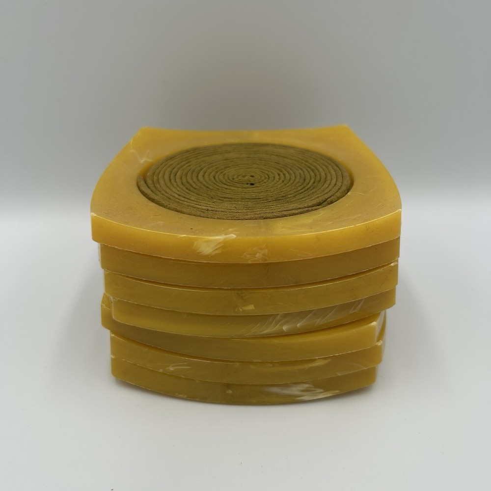 Vintage Mid Century Bakelite Drink Coaster Set 7pc