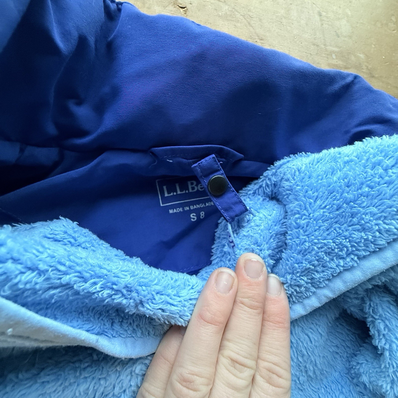 Girls VTG 90s LL Bean Puffer Coat Sz Small Jacket Blue Detachable Liner Y2K Play