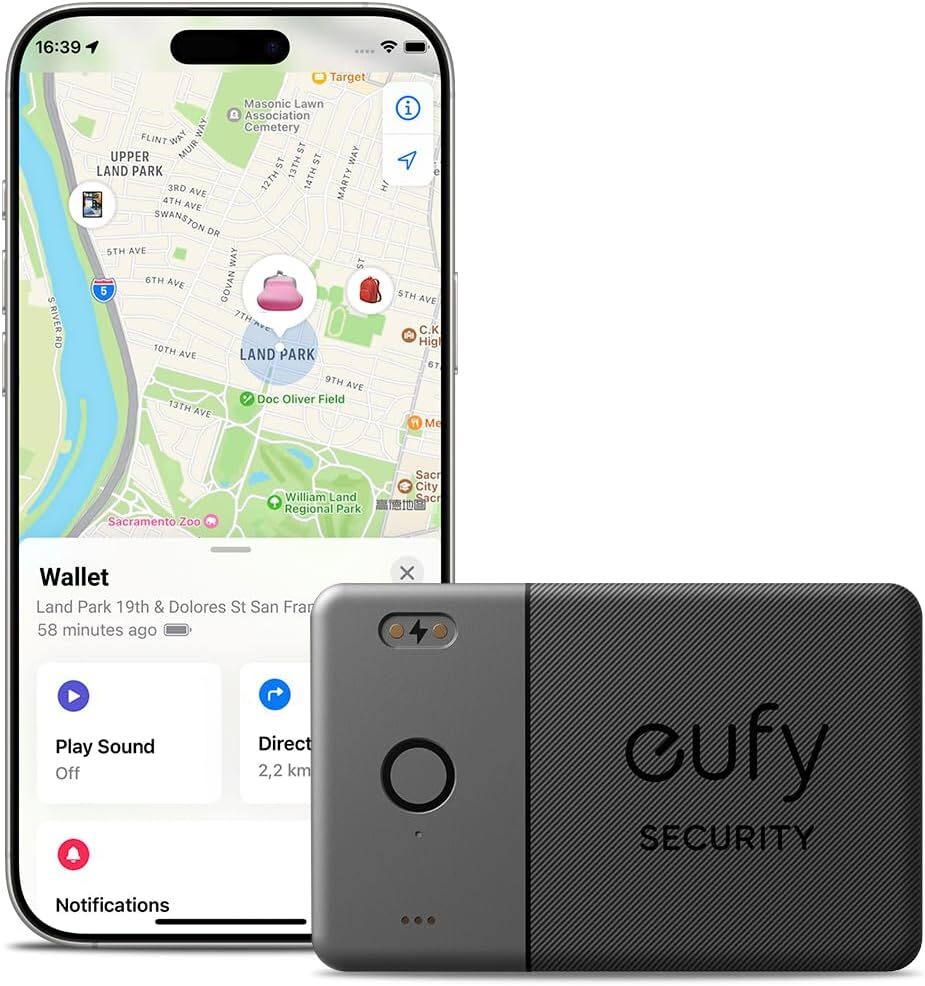 eufy SmartTrack Card E30 Bluetooth Tracker Rechargeable Work with Apple Find My