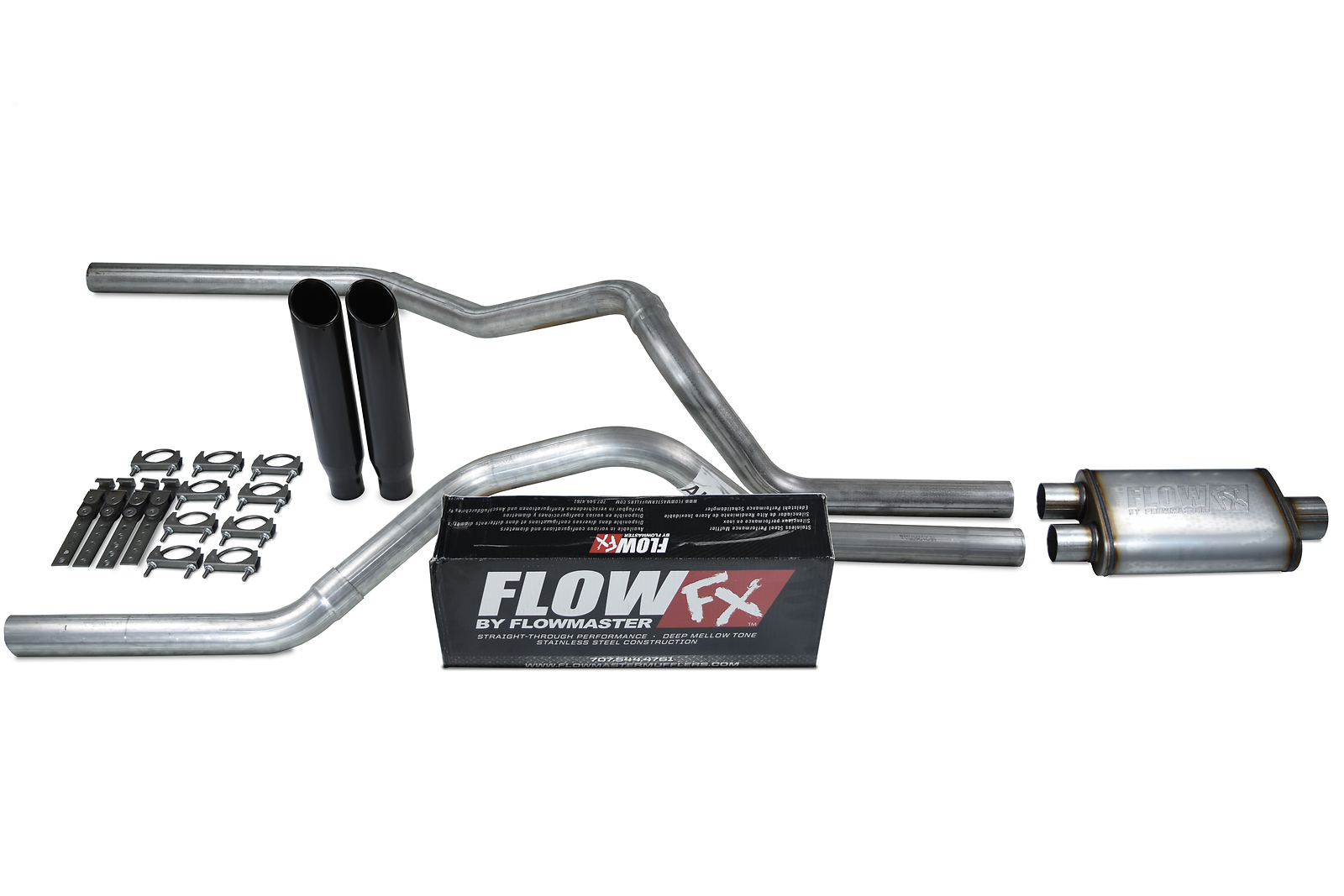 For Ford F-150 Truck 04-14 2.5" Dual Exhaust Kits Flowmaster Flow FX Black C Tip