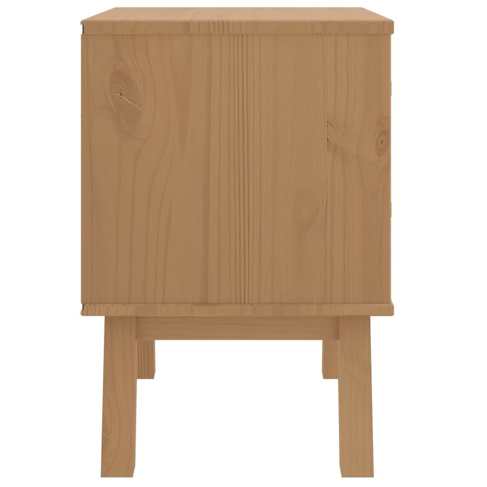 Bedside Cabinet Brown Solid pinewood with a wax finish Medium