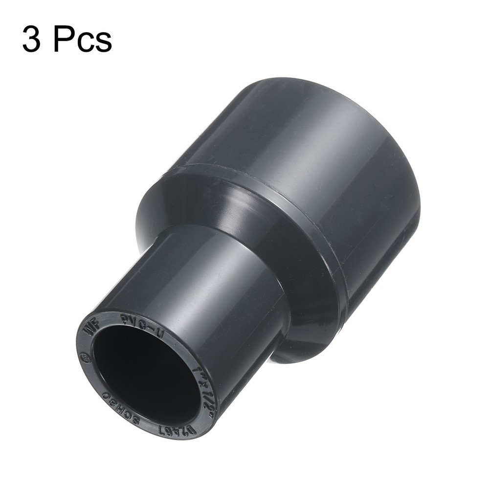 3pcs PVC Reduce Coupling 1 x 1/2" Increaser/Reducer Coupling Pipe Fitting