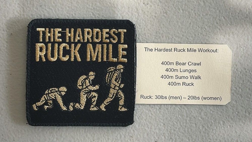 THE HARDEST RUCK MILE - Challenge Patch - Hook and Loop Backing Panel