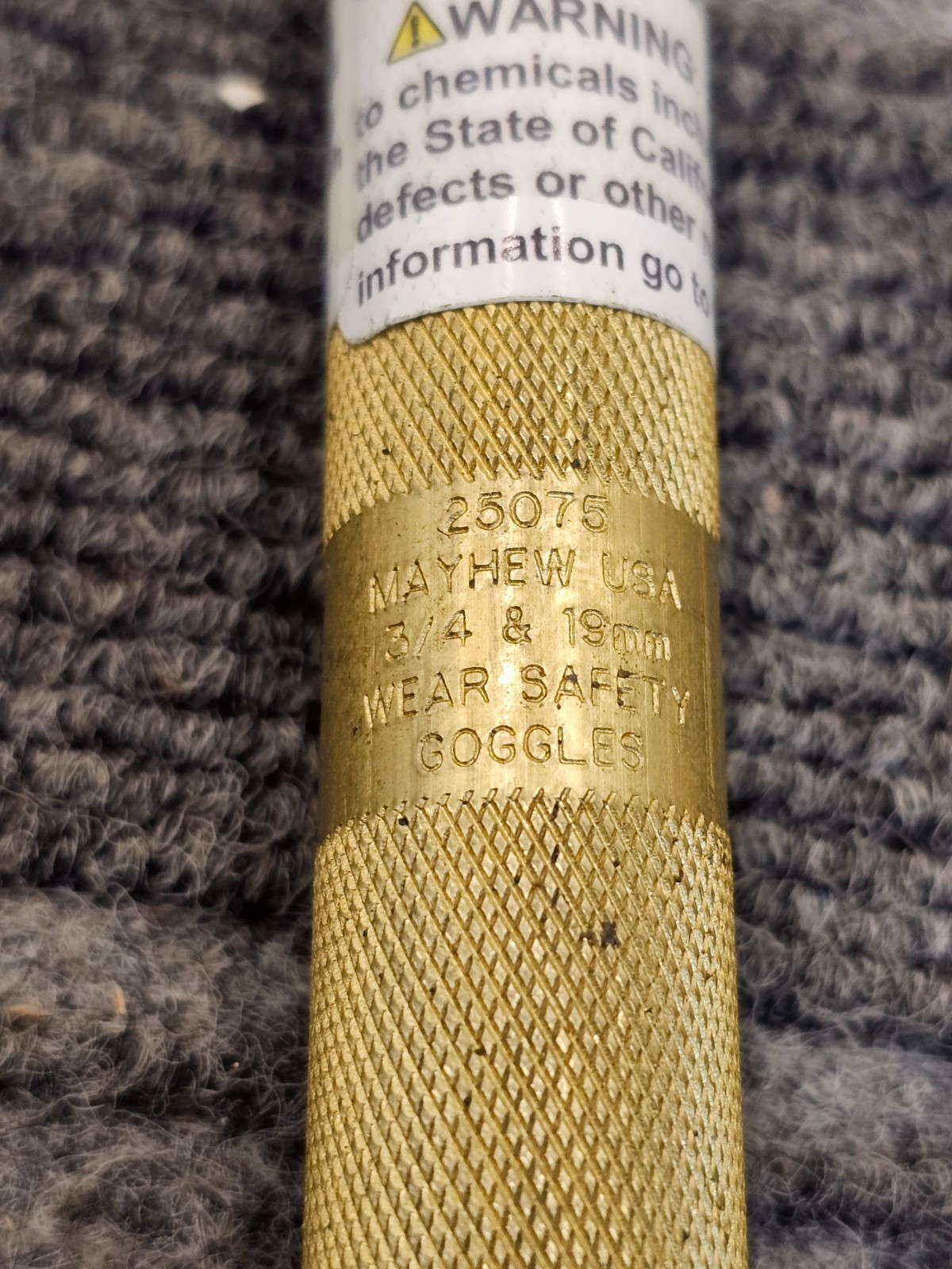 Wright Tool 9M25075: Drift Punch Knurled Brass 3/4Inch x 8 Inch