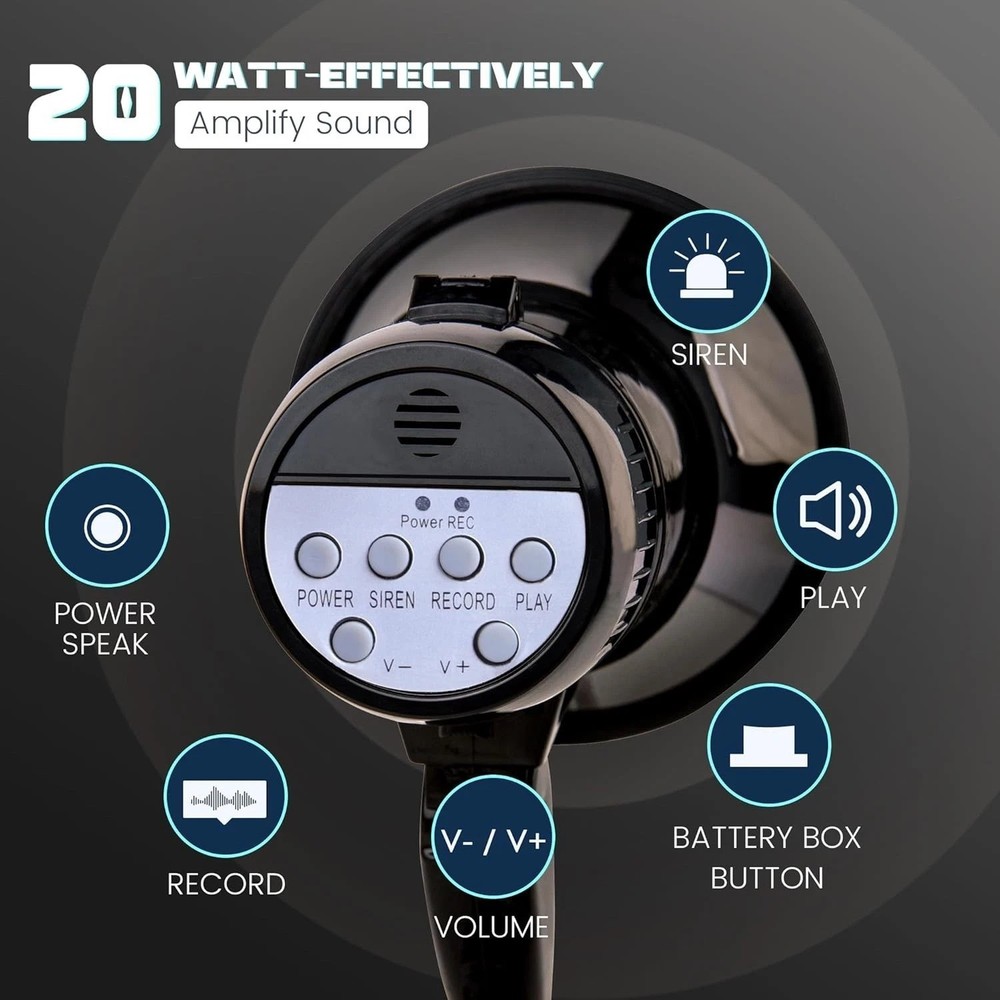 Lightweight Portable Megaphone with Volume Control & Voice Recording Function