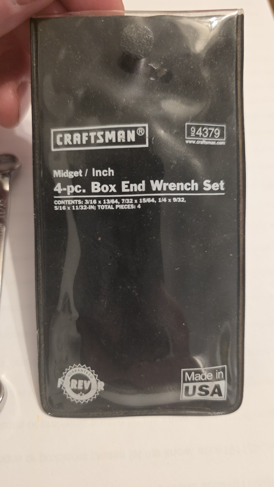 Craftsman Midget Inch 4 Pc Box End Wrench Set New Made In The USA