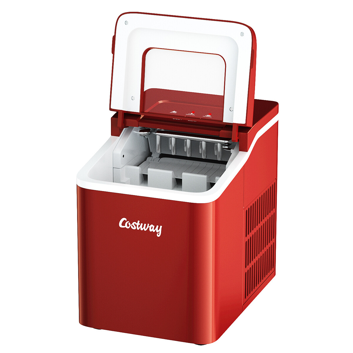 Portable Ice Maker Machine Countertop 26Lbs/24H Self-cleaning w/ Scoop Red
