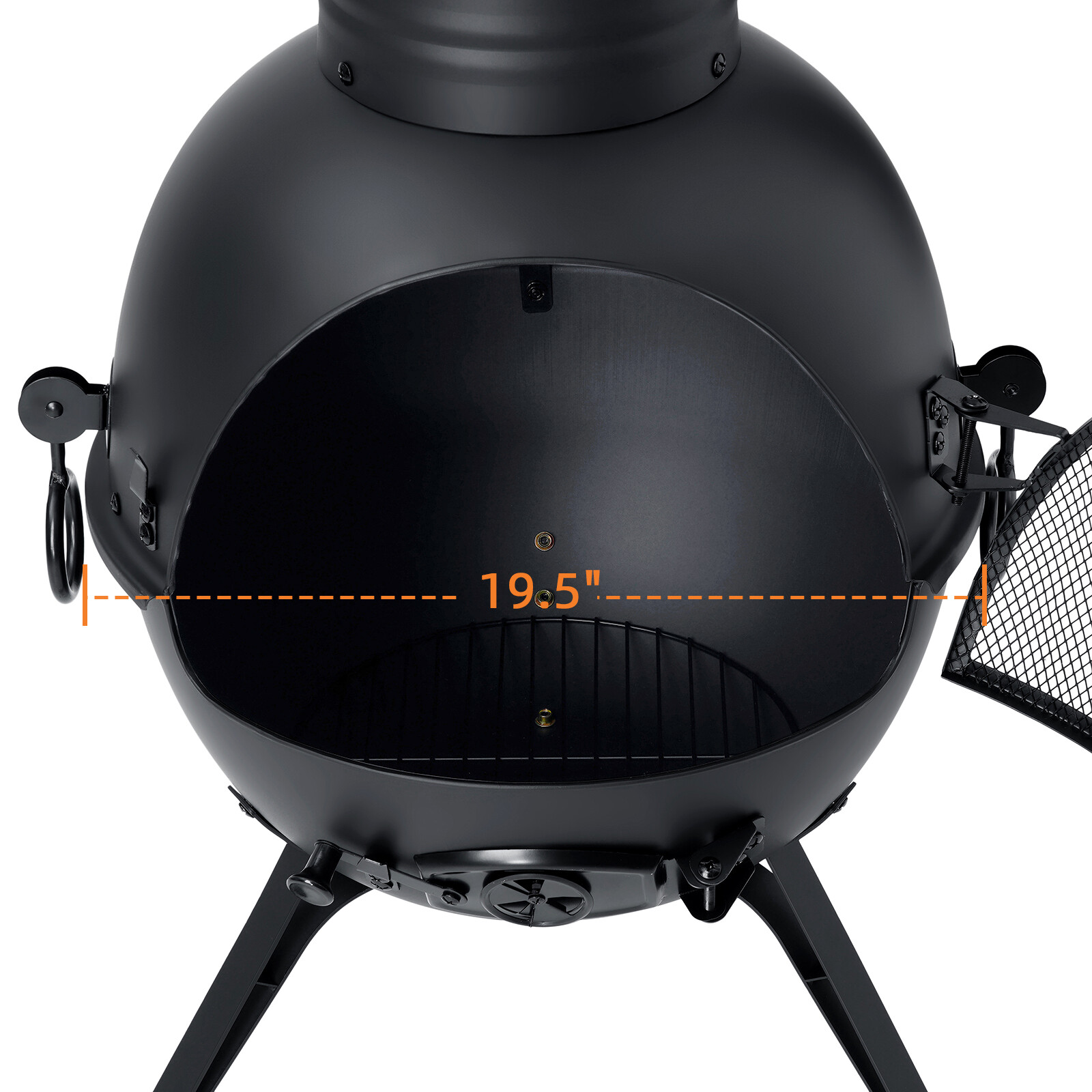 55in Outdoor Fireplace Patio Chiminea Fire Pit Wood Burning Heater Cast Iron Lid