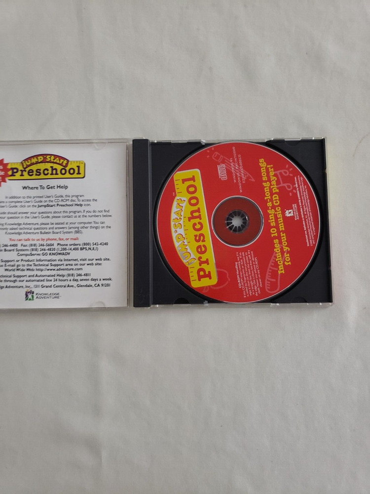 Jumpstart Jump Start Preschool User’s Guide CD pc software win 95/mac