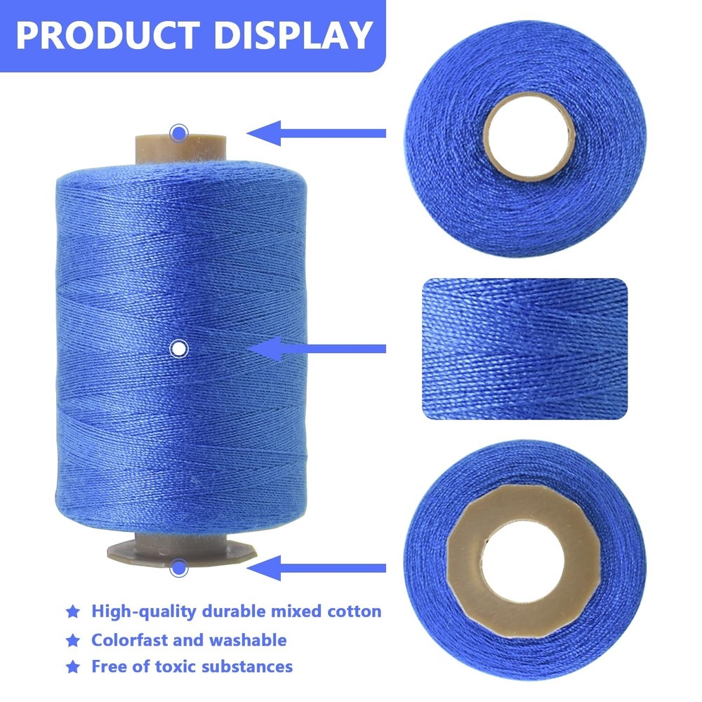 24Pcs Sewing Thread Spools Set 1000 Yards Per Spool Mixed Cotton Threads for ...