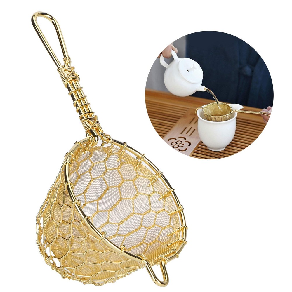 Copper Tea Infuser Strainer dense mesh Reusable Loose Leaf Teapot Filter with...