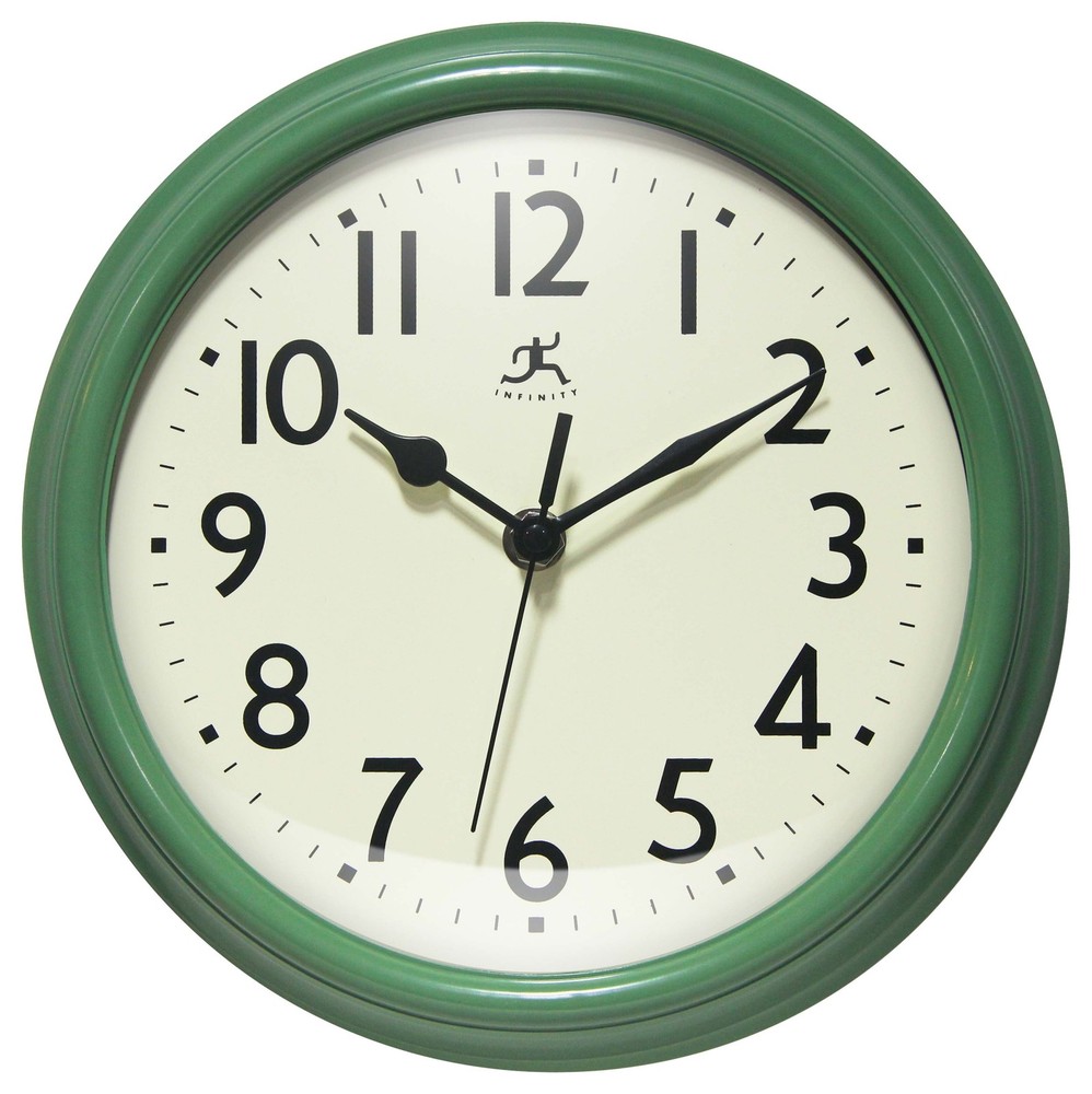 Infinity Instruments Nostalgic Plastic 9.5" Business/Office Indoor Wall Clock...