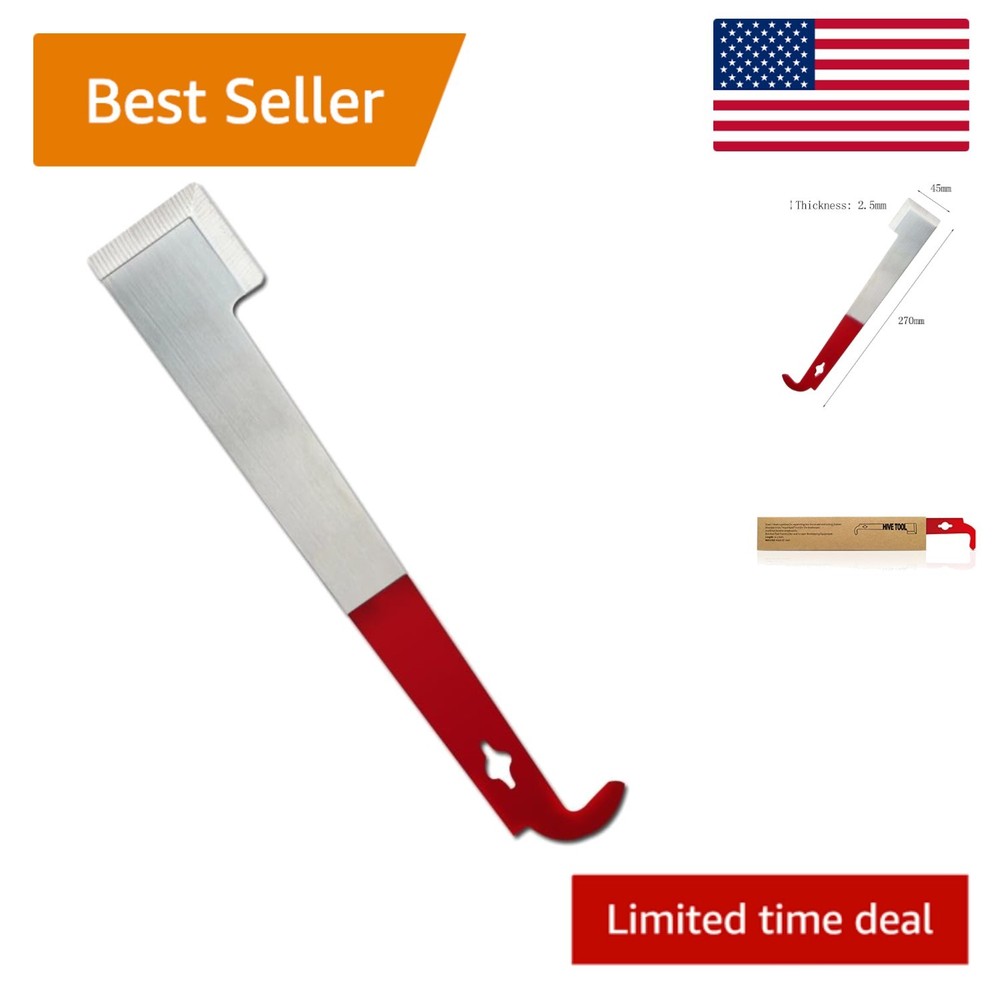 Essential 10-1/2" J Hook Hive Tool - Sturdy Beekeeping Frame Lifter & Scraper