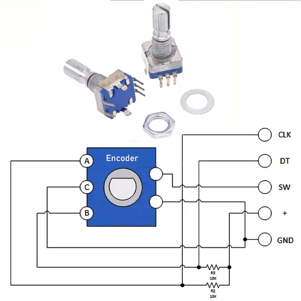 10/20/30/40/50pcs Rotary Encoder w/switch EC11 Audio Digital Potentiometer 20mm
