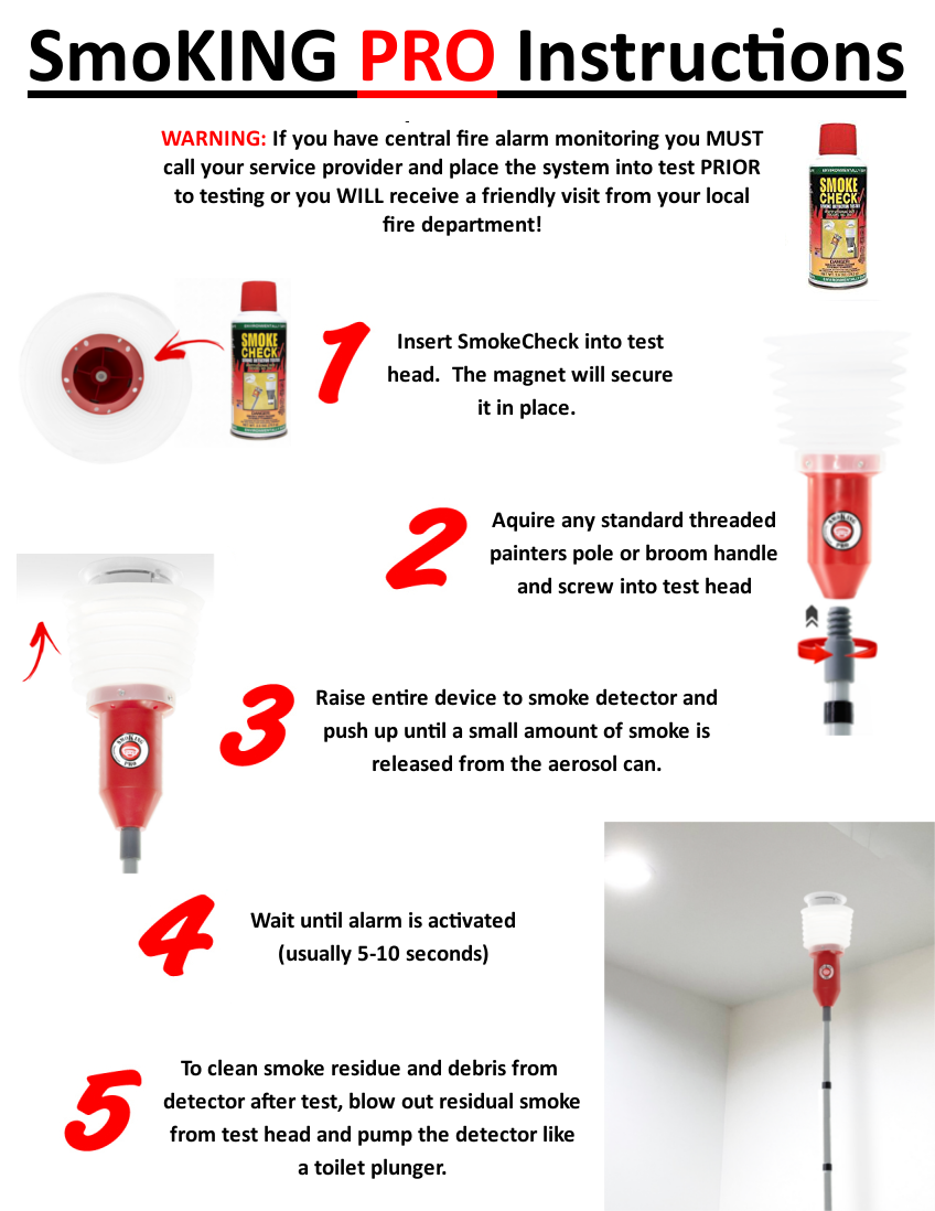 New & Improved SmoKING PRO Smoke/Fire Alarm/Detector Tester