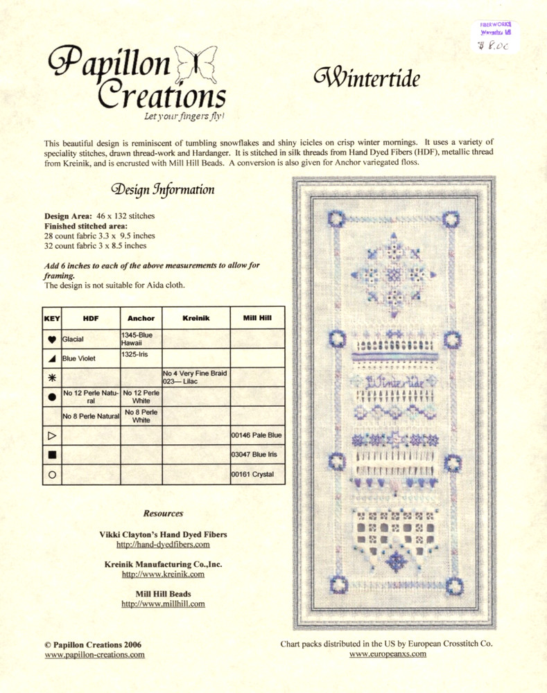 WINTERTIDE Beaded Embroidery Pattern by Papillon Creations