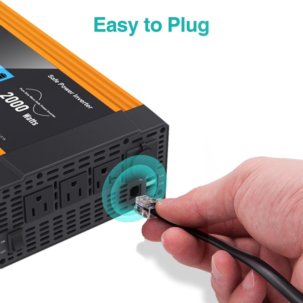 AC Power Inverter Remote On/Off Switch with 20 Ft Cable Push Button Switch LE...