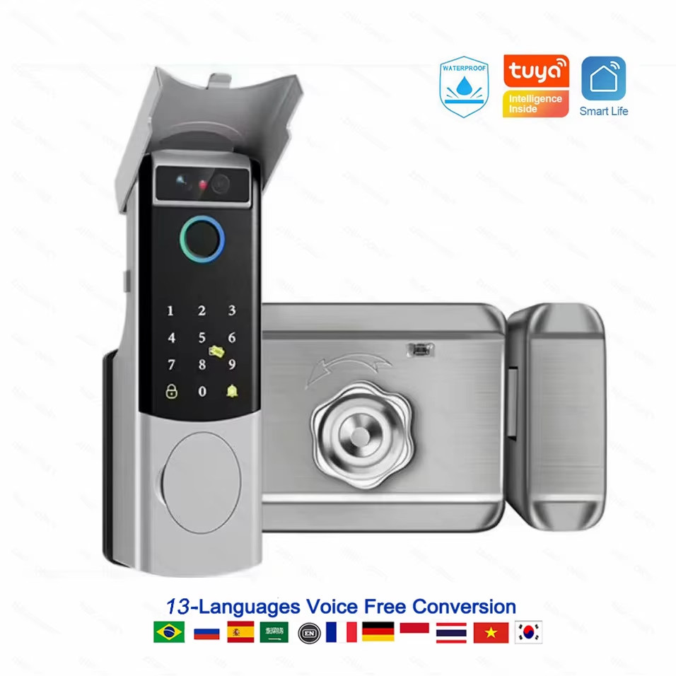 Waterproof Smart Lock Remote APP Video Intercom 3D Face Recognition Tuya Smart H