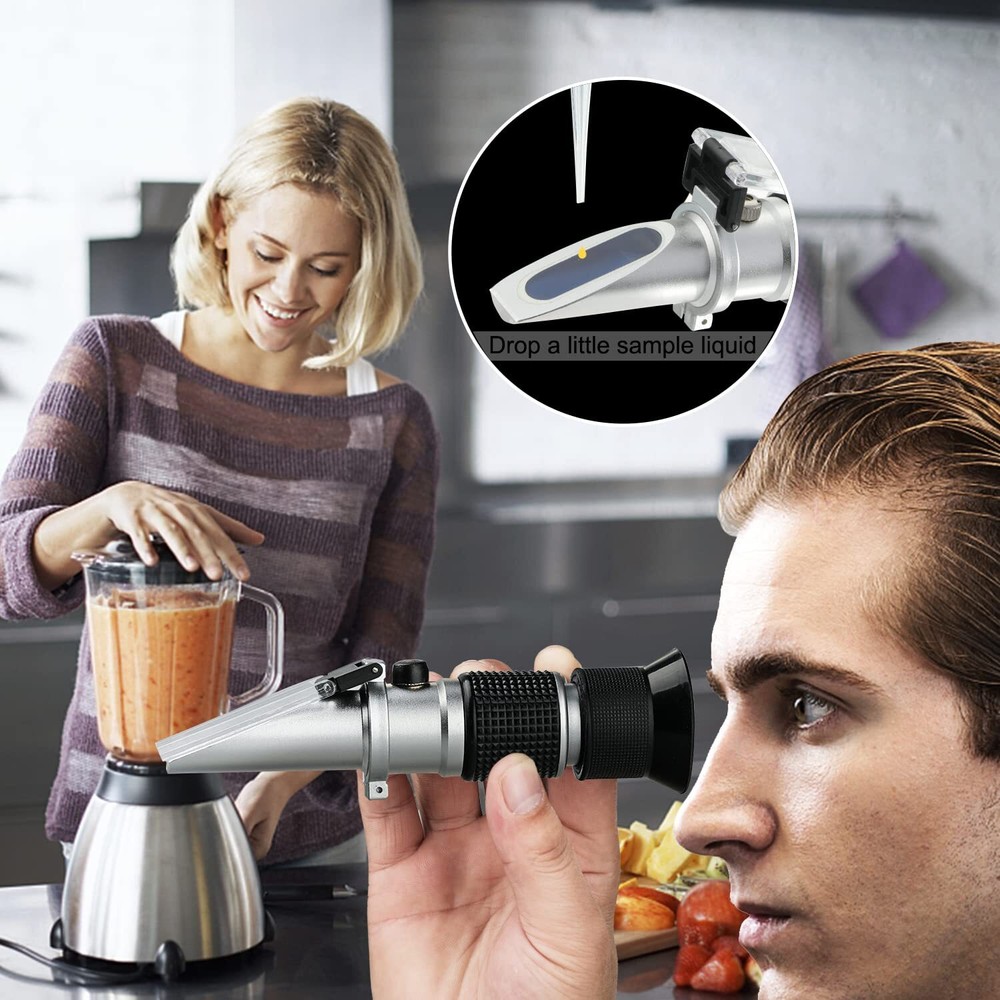 Brix Refractometer 0-90 for Sugar Content Measurement with ATC and Case