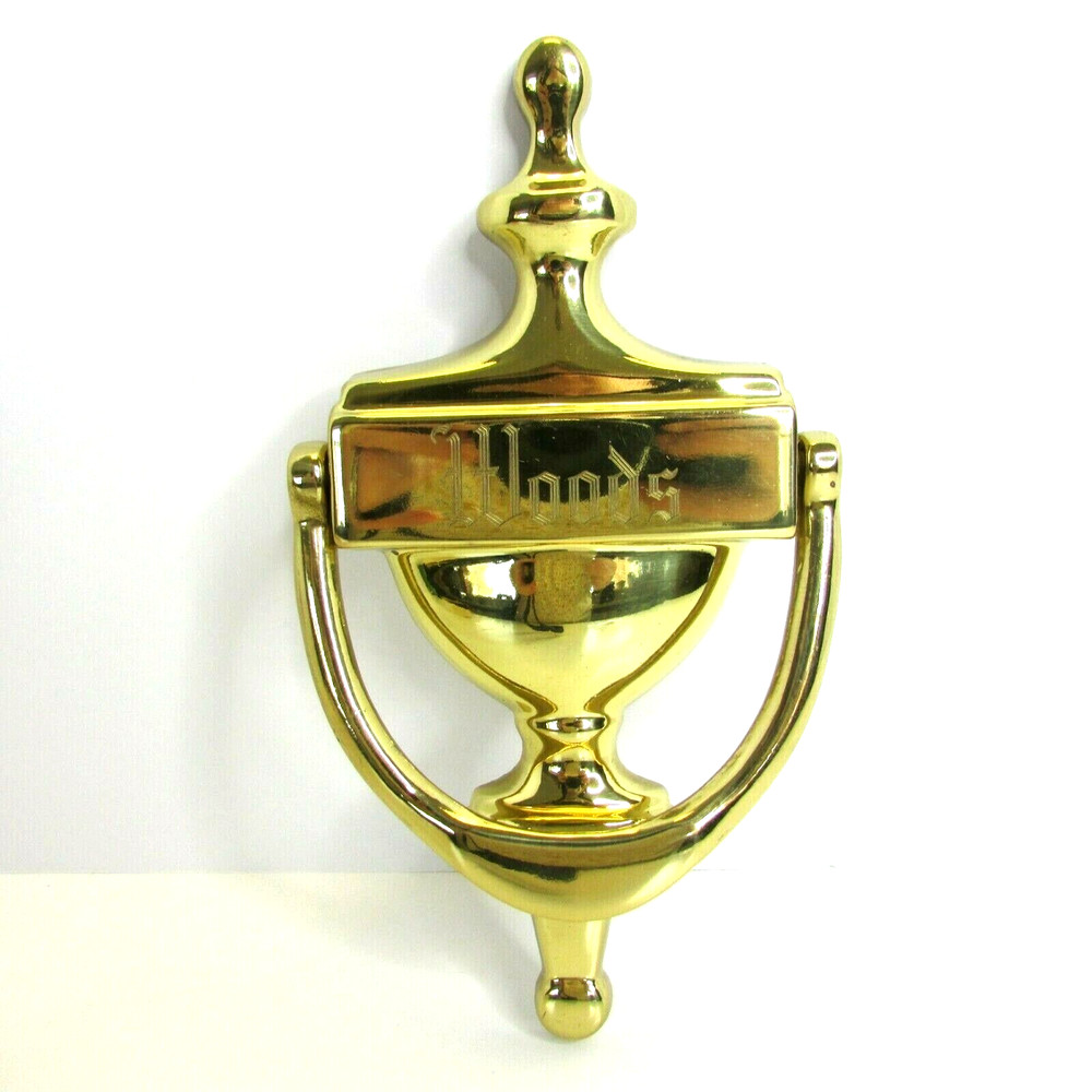 Solid Brass Door Knocker Last Name WOODS Engraved Personalized Things Remembered
