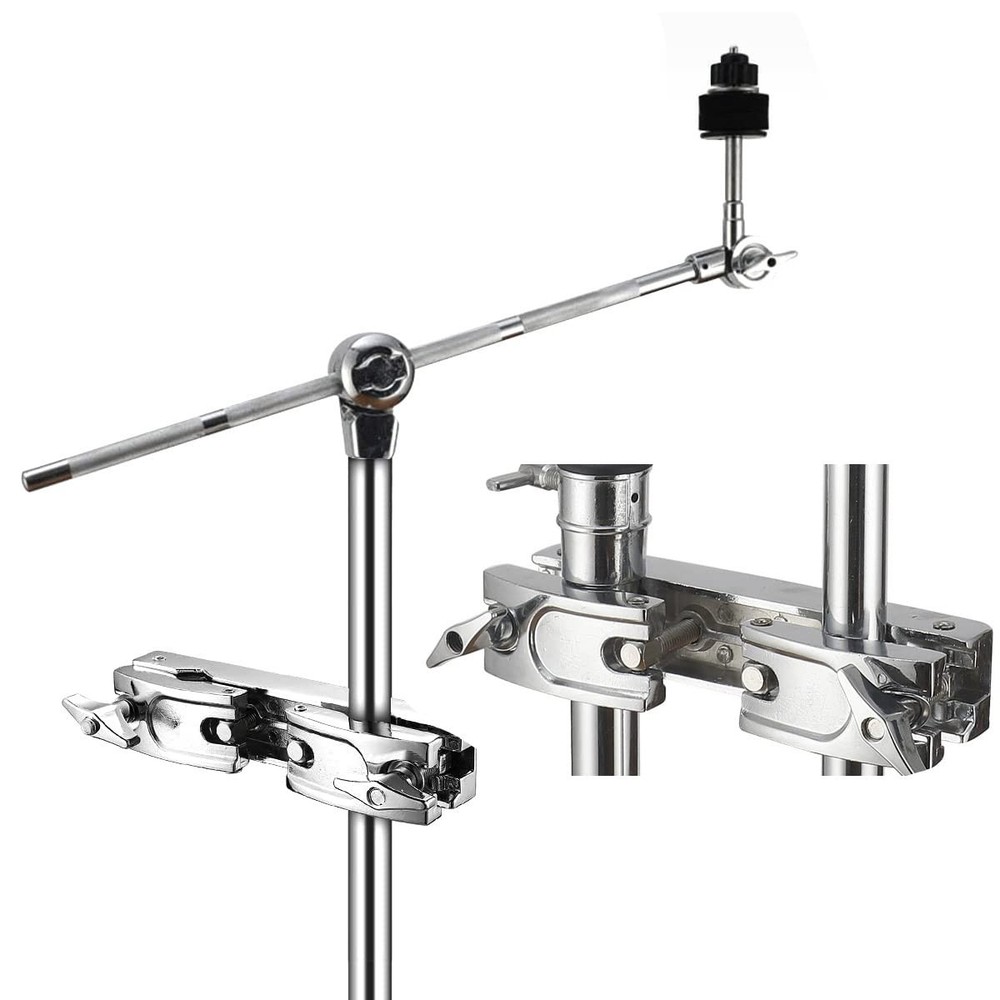 TUOREN Drum Set Holder Clamp Adjustable Multi-Clamp Cymbal Standard A, Silver
