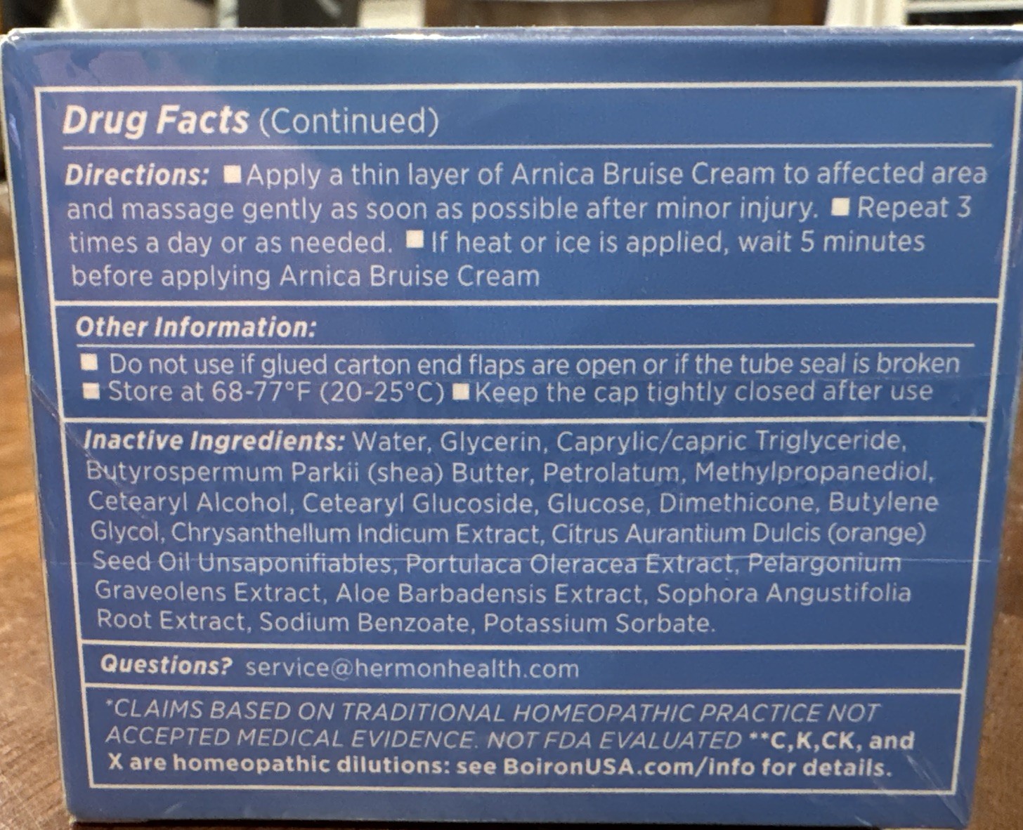 Hermon Fast-Acting Arnica Bruise Cream - Bruising & Swelling 4 oz