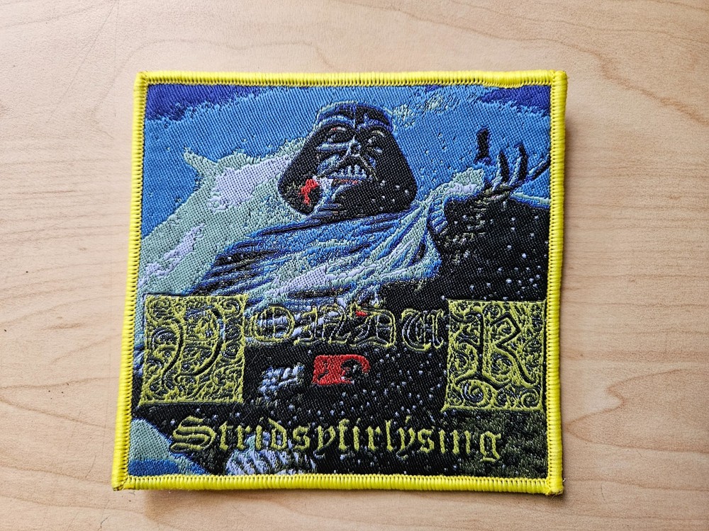 VONDUR, SEW ON YELLOW BORDER WOVEN PATCH