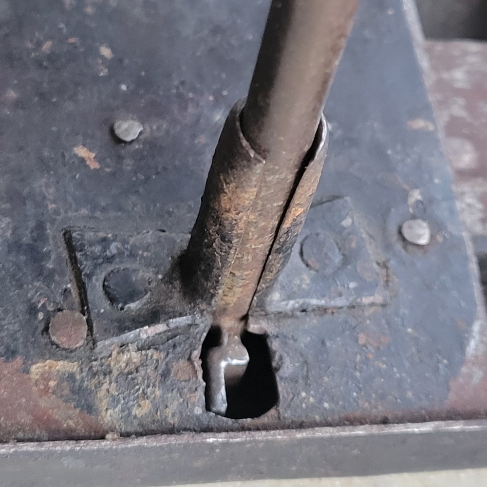 Antique Rusty Primitive Small Iron Lock with Key