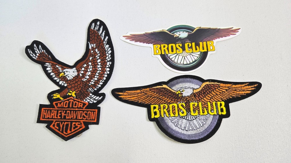 Harley-Davidson Motorcycles Eagle Patch & Bros Club Eagle Patch + Sticker