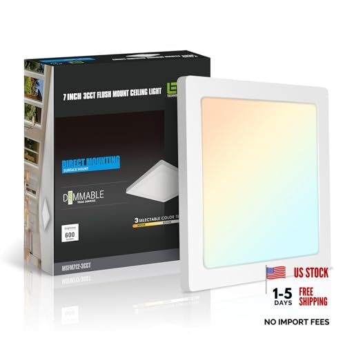7" Square LED Flush Mount Ceiling Light - Slim LED - White - 1-Pack