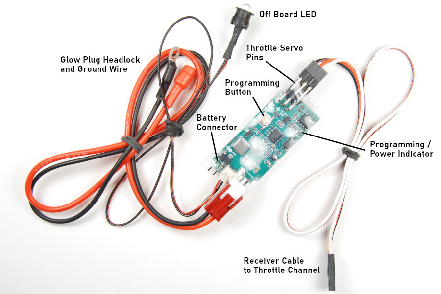 Onboard Glow Plug Driver / Controller - One Button Programming 90 Degree