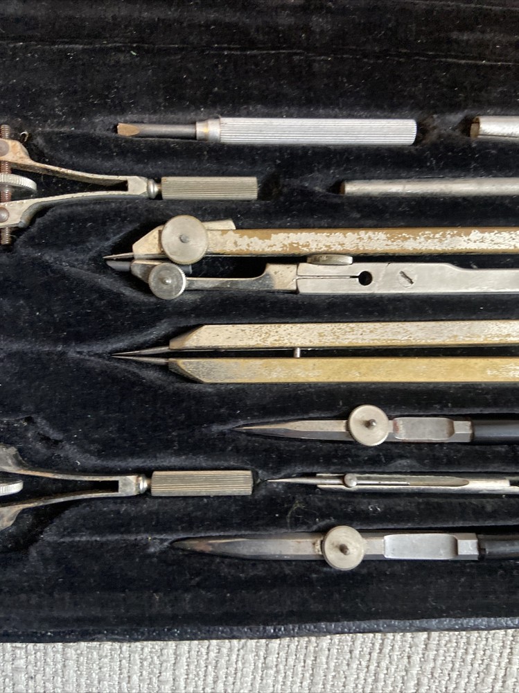 Antique Anker precision compass Technical Architect Cased drawing set