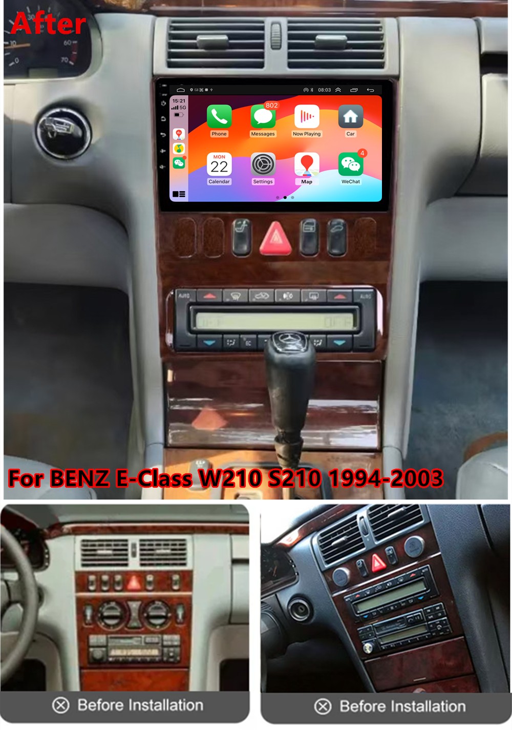 9" For 1994-2003 Mercedes-Benz E-Class W210 S210 Carplay Stereo Radio GPS Player