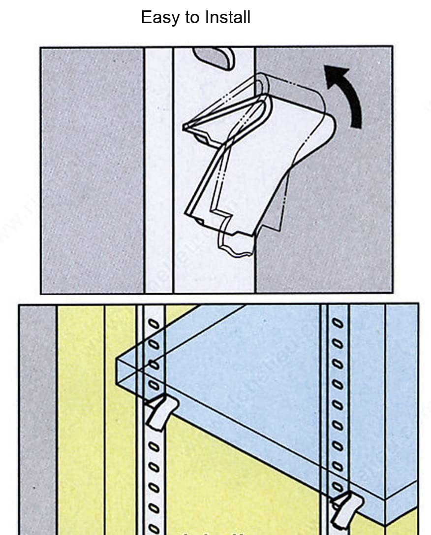 Shelf Clips, Adjustable Supports Clip for 255 Standard Pilaster, Heavy Duty M...