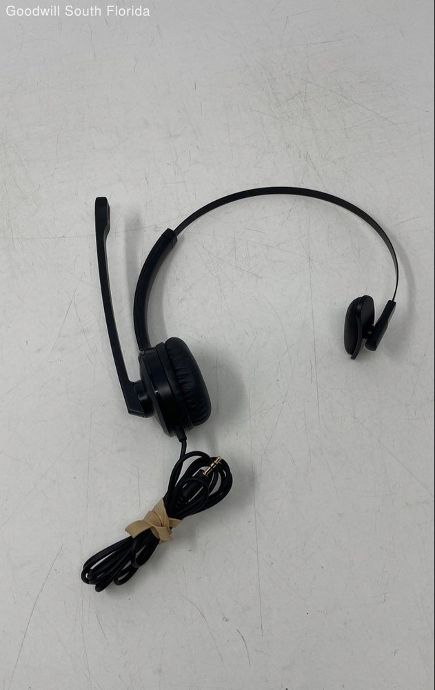 Mpow Black Single Earpad Microphone 3.5mm Wired On Ear Headset Not Tested