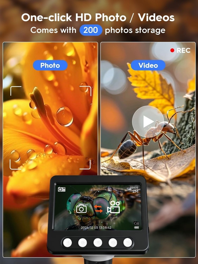 Rechargeable Coin Microscope with Adjustable LED