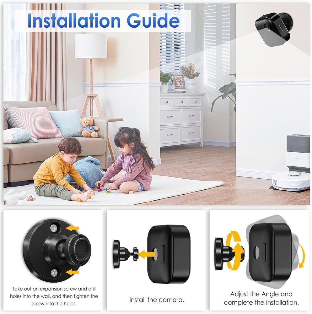 Blink Outdoor Camera Wall Mount 360° Adjustable Bracket 3-Pack Black