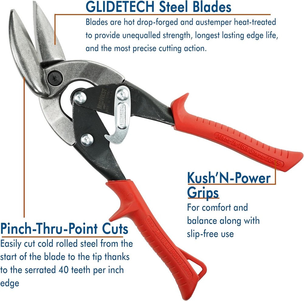 MIDWEST Left Cut Offset Tinner Snips
