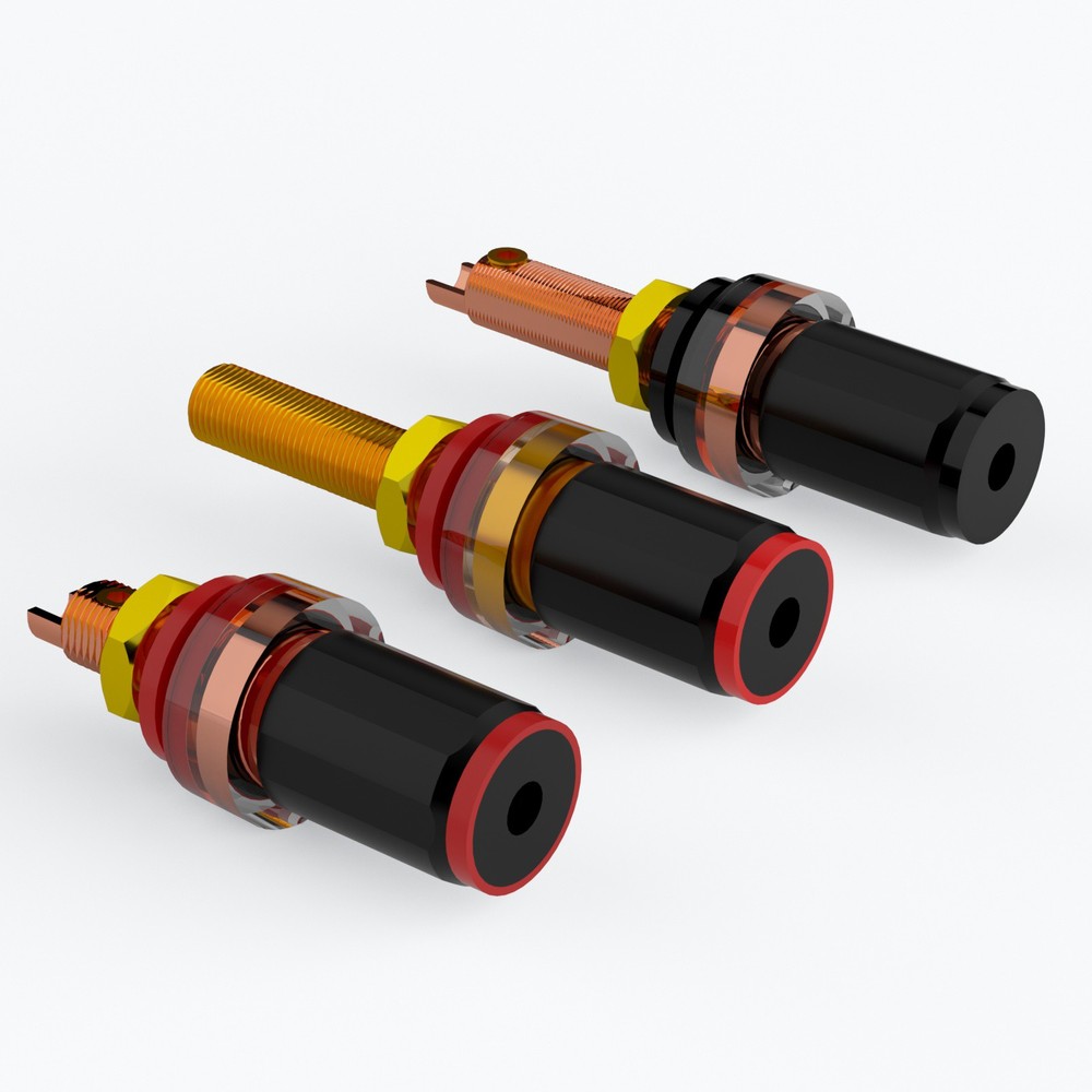 4Pcs Gold Plated Binding Post Terminal Performance HI-end Speaker Connector Plug