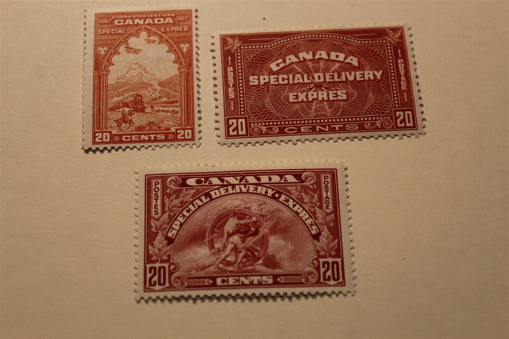 CANADA E3, E5 AND E6 SPECIAL DELIVERY ISSUES 3 DIFFERENT MINT HINGED SEE PICS