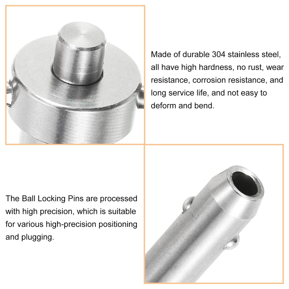 Ball Locking Pins with Button Handle, 5mm x 10mm Push-Button Quick Release Pin