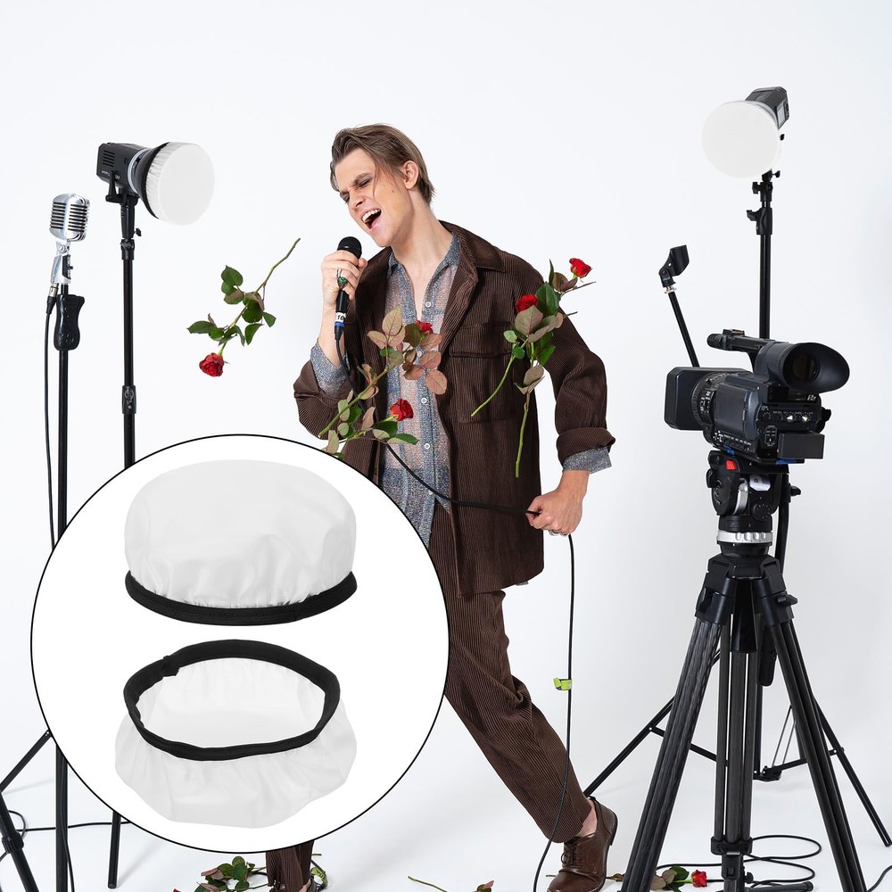Mabor 2Pcs Light Diffuser, 7"/18cm Round Light Softbox Cover – White Nylon & ...
