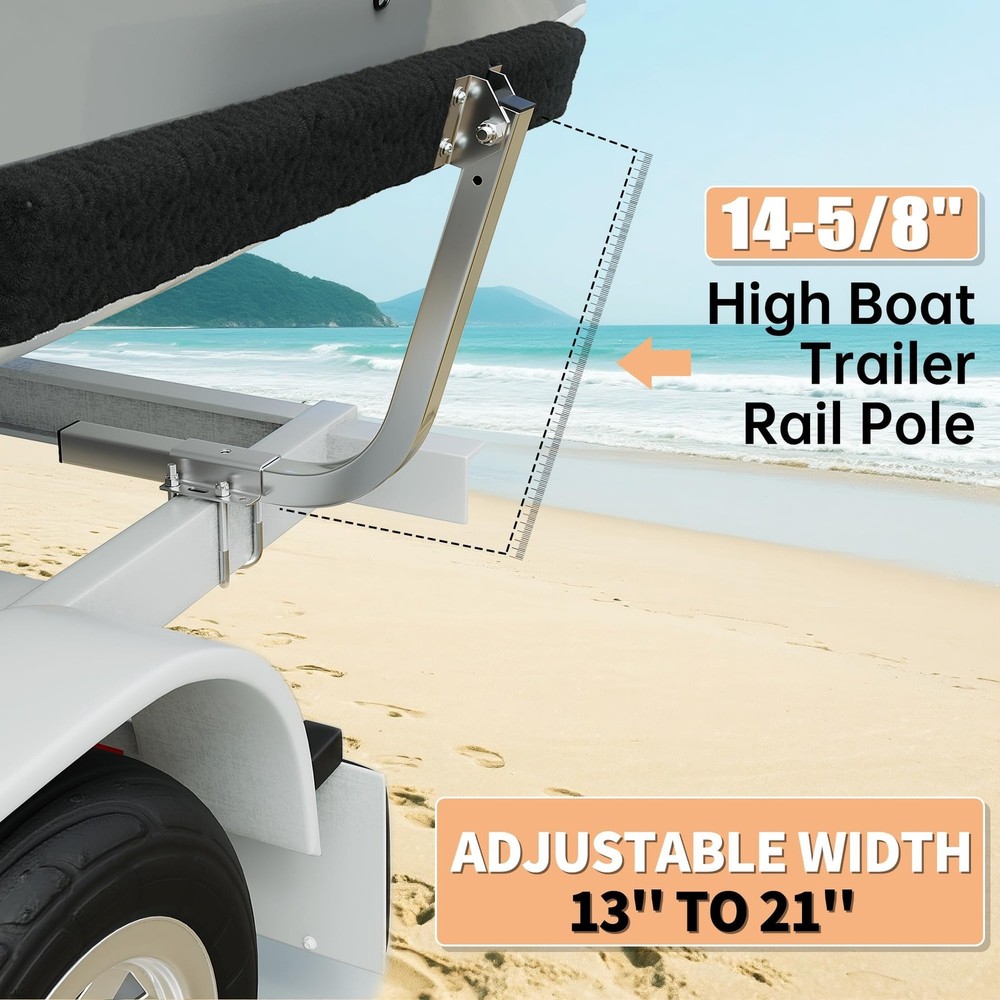 ECOTRIC 61" Boat Trailer Bunk Guide-On Rails Galvanized Adjustable Rustproof
