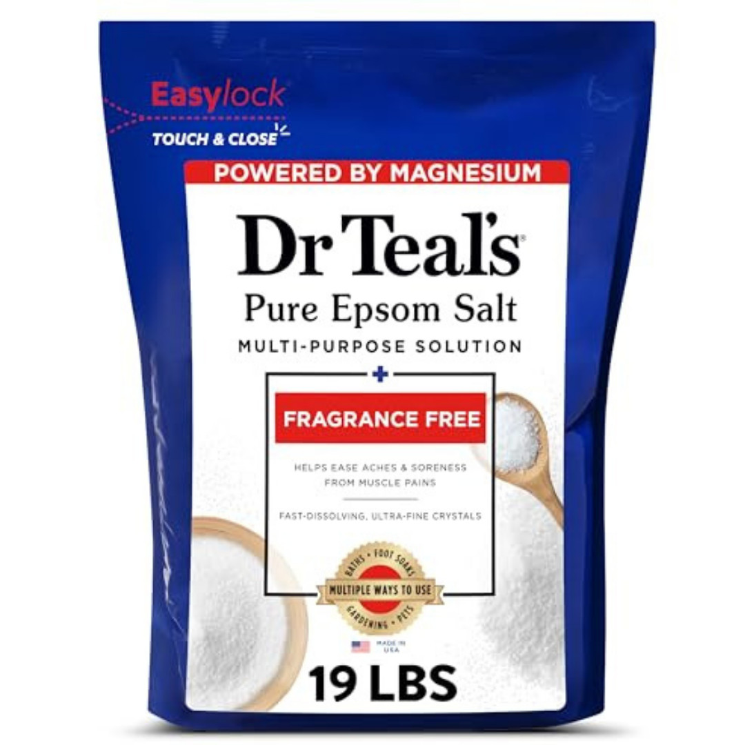 Pure Epsom Salt Bulk Magnesium Sulfate USP, Fragrance Free, 19 lbs